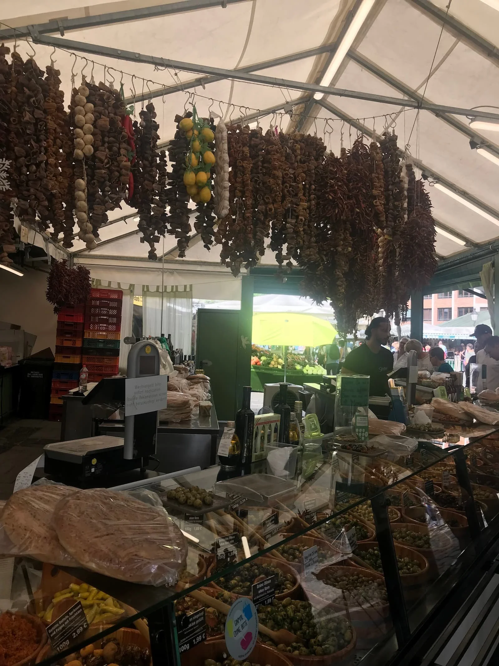 A stall at the Viktualienmarkt in Munich.