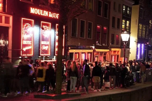 De Wallen, or the Red Light District, in Amsterdam.