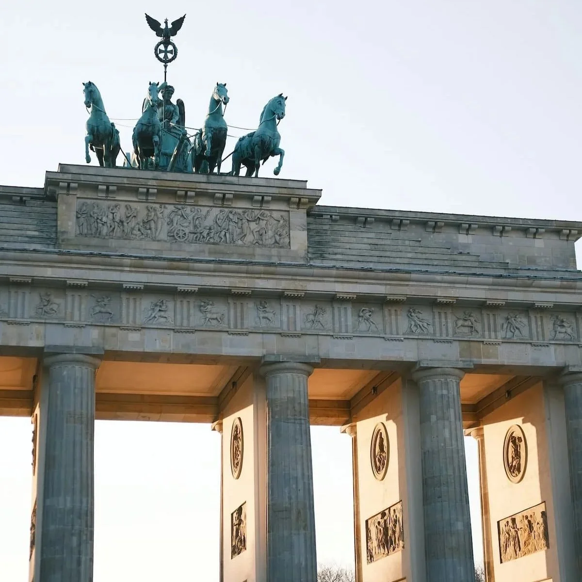 The Brandenberg Gate in Berlin.