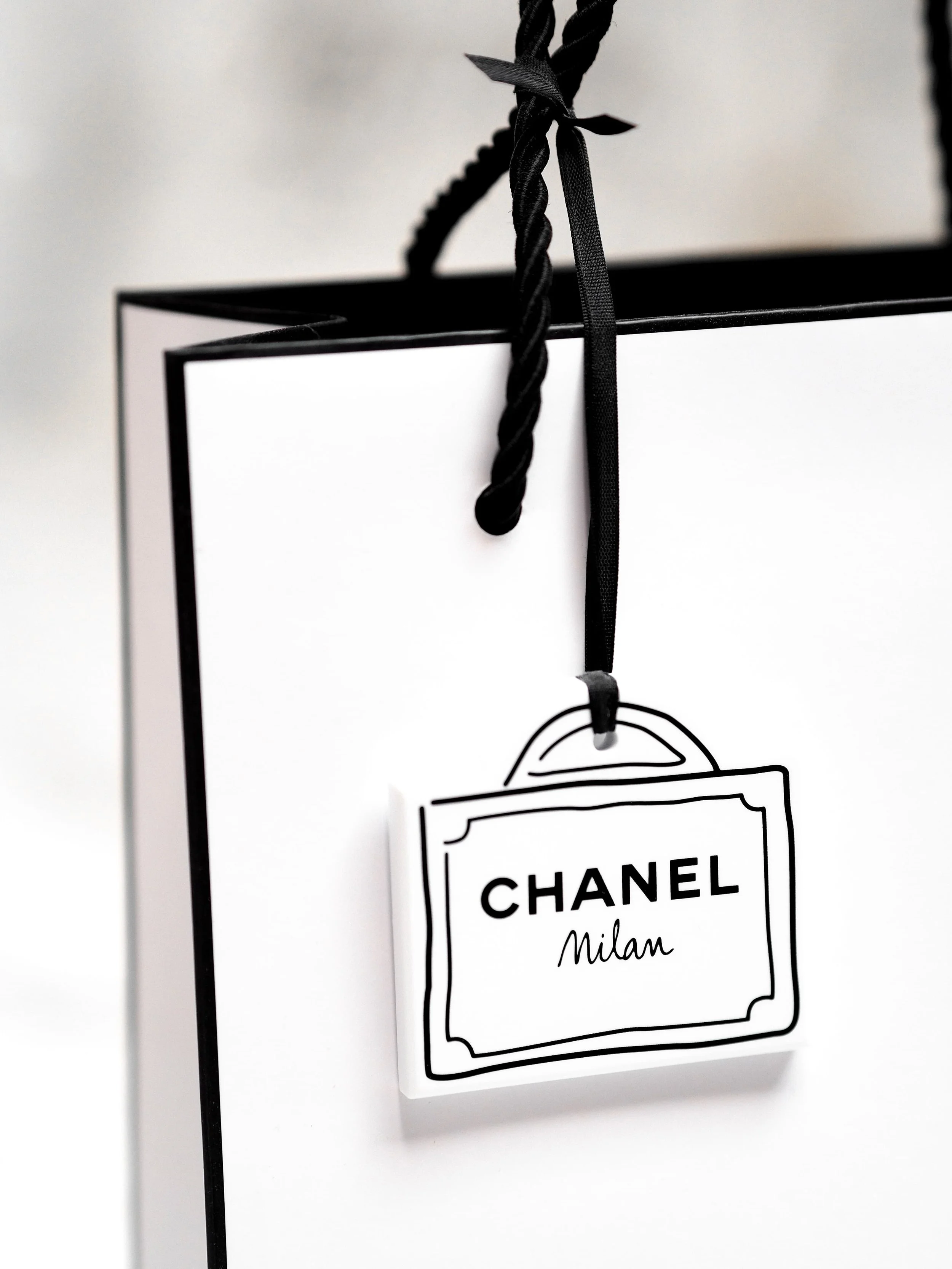 A Chanel shopping bag from the Milan boutique