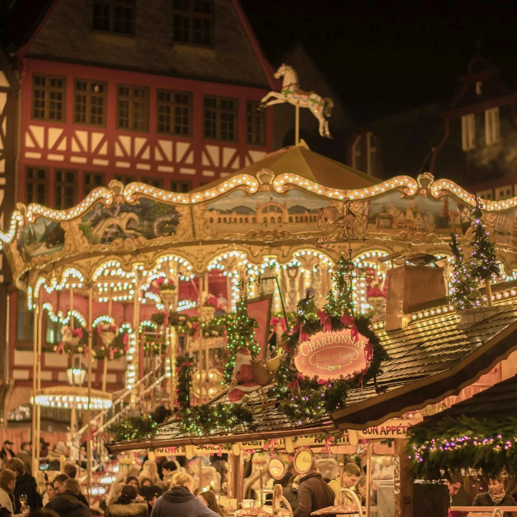 The carousel at the Frankfurt Christmas Market.