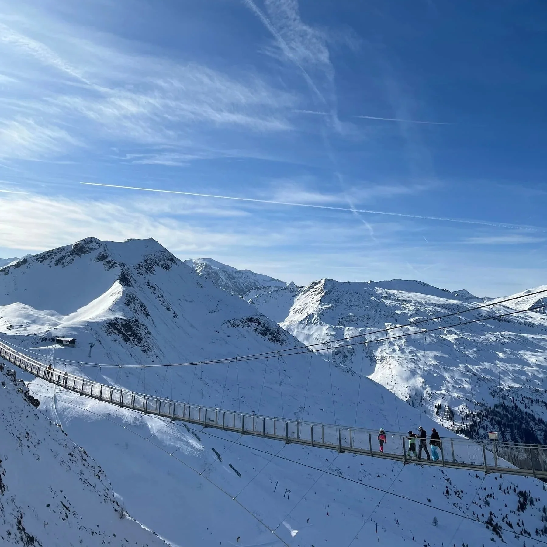 The Stubnerkogel Hängebrücke, or suspension bridge, sits at 2300 meters and is open year round.