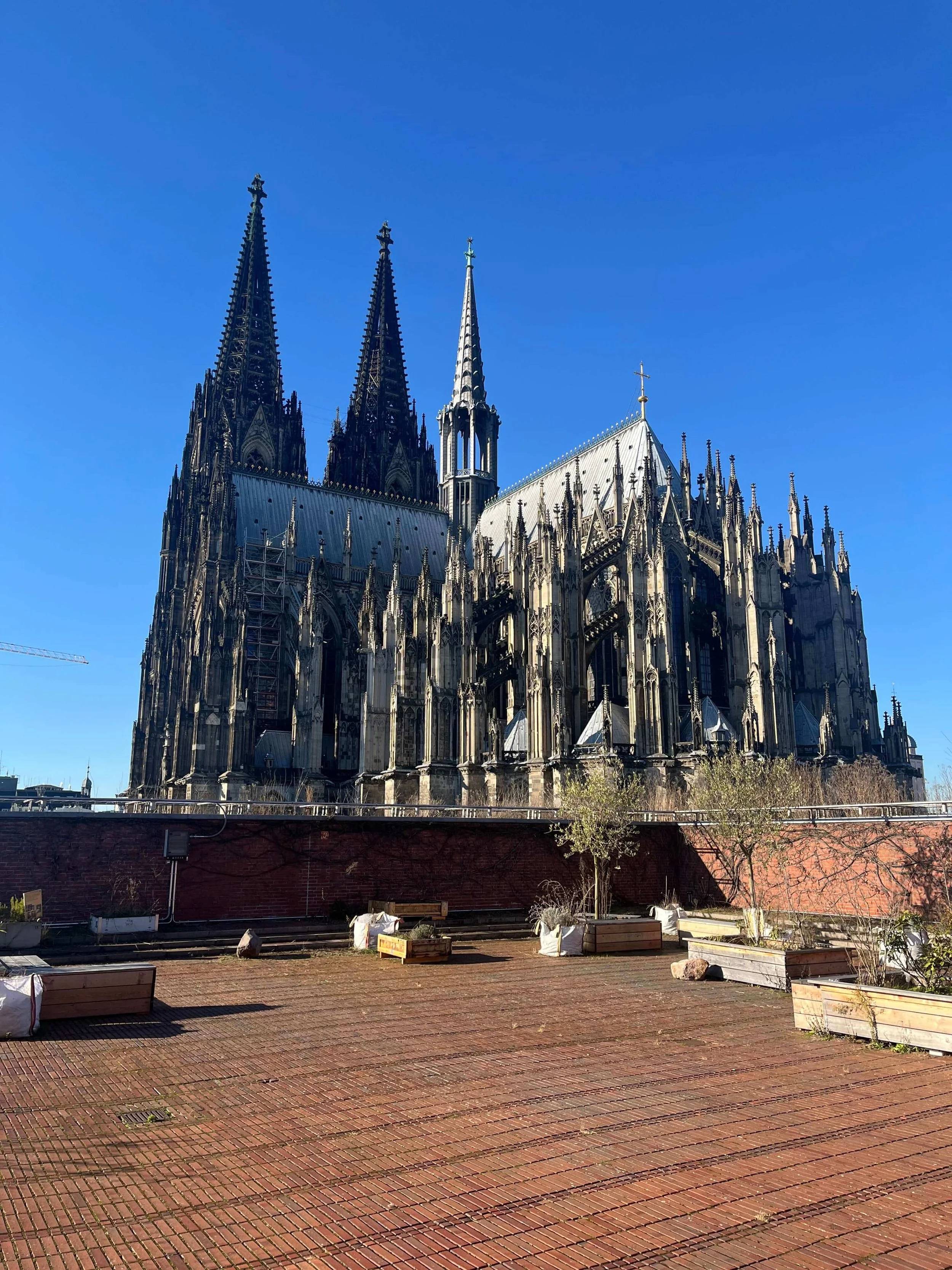 View of the Kölner Dom from the rooftop terrace of Museum Ludwig.
