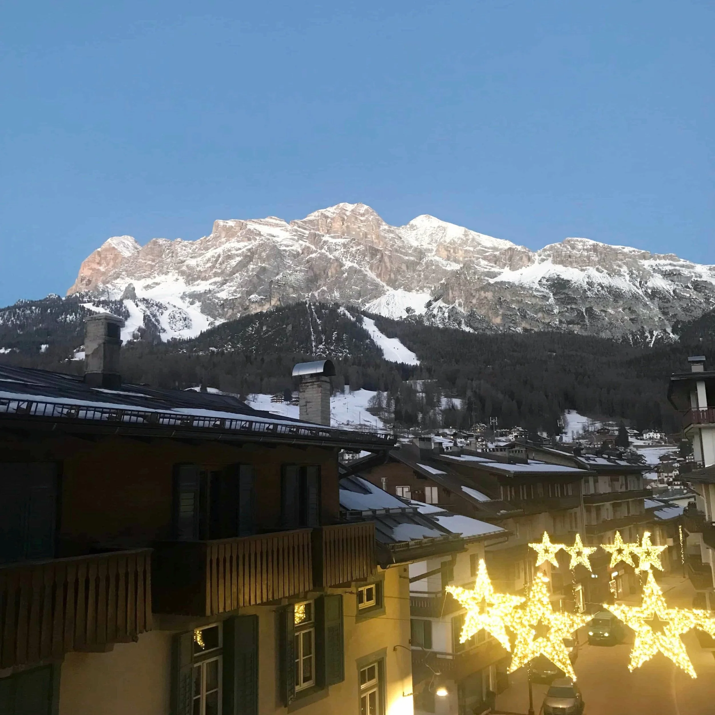 Cortina dusk dolomites glow pink