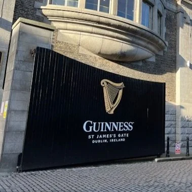 The Guinness Gate at the entrance to the Guinness Experience in Dublin.