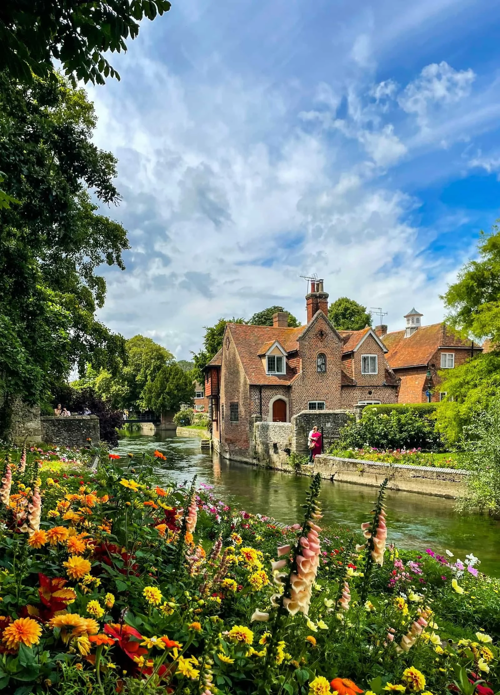 A riverside garden in Canterbury, England.
