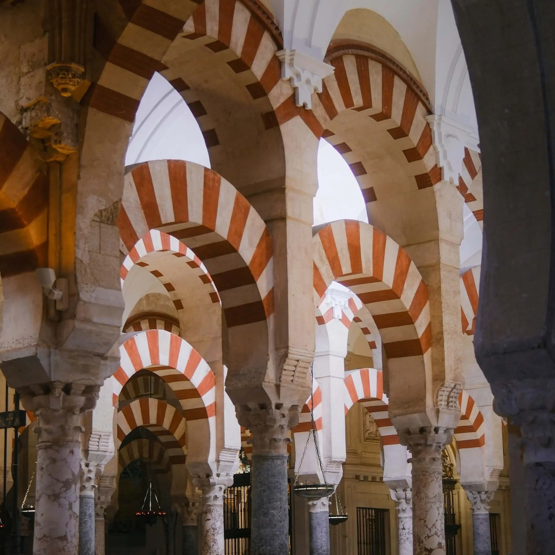 The colorful arches at Córdoba’s Mezquita.
