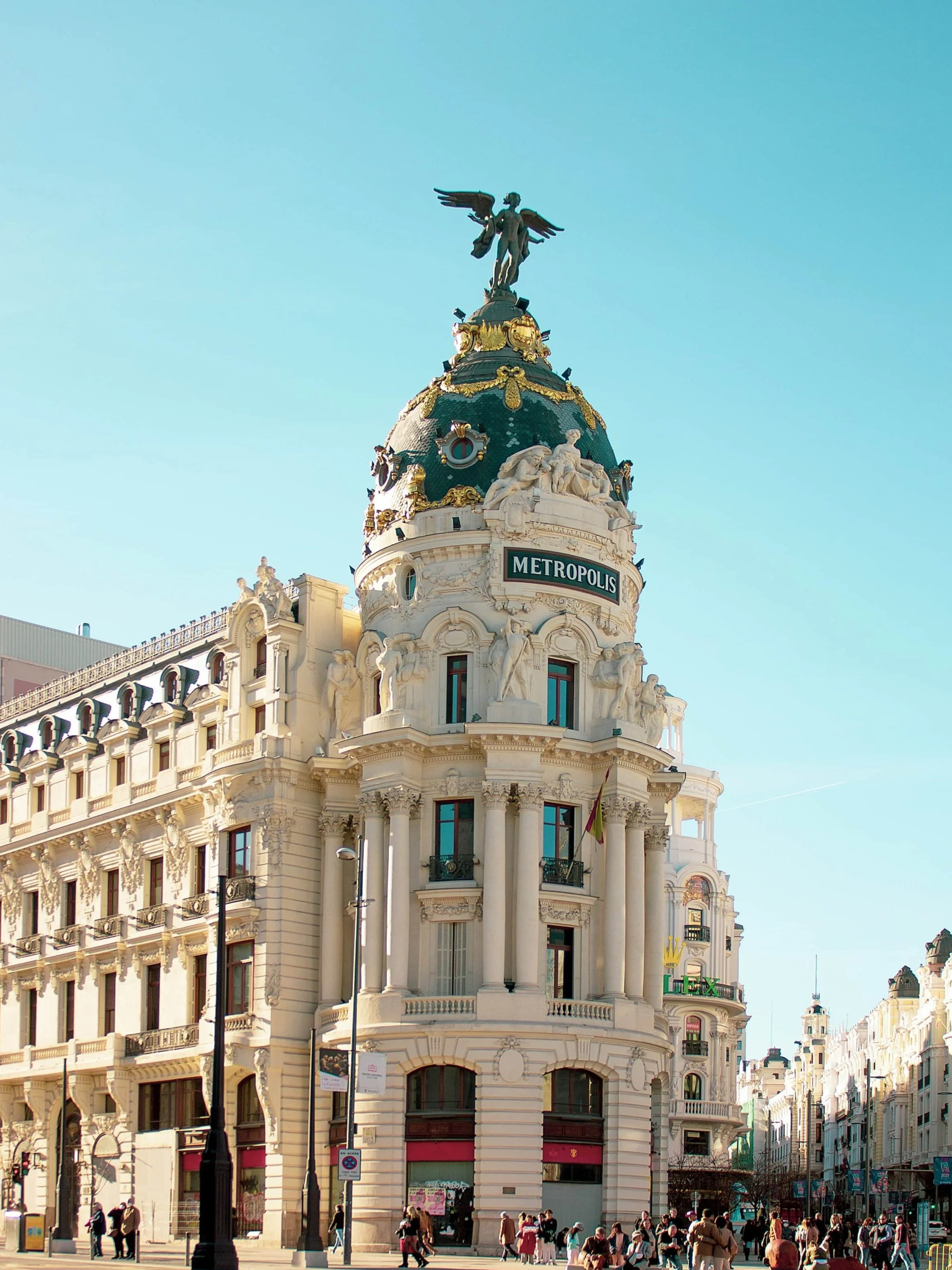 The Metropolis building in Madrid, Spain.