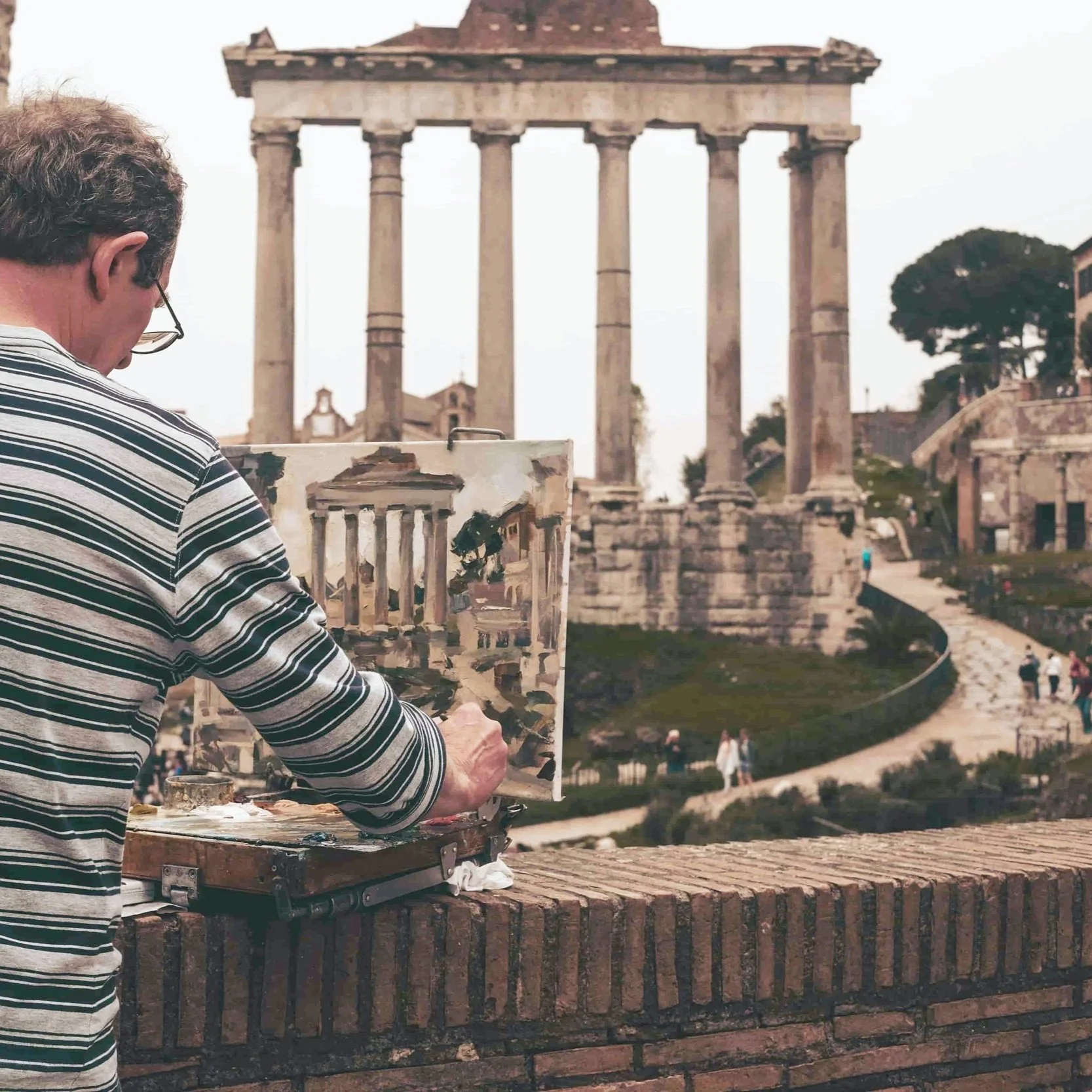 Experiential travel plein air painting rome