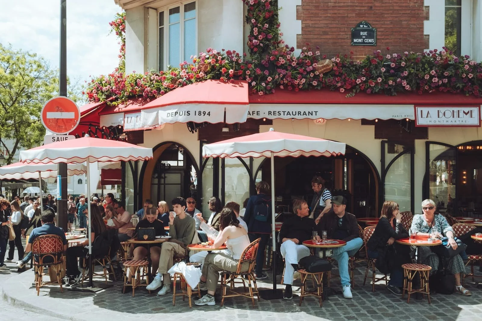 A lively café in Paris.