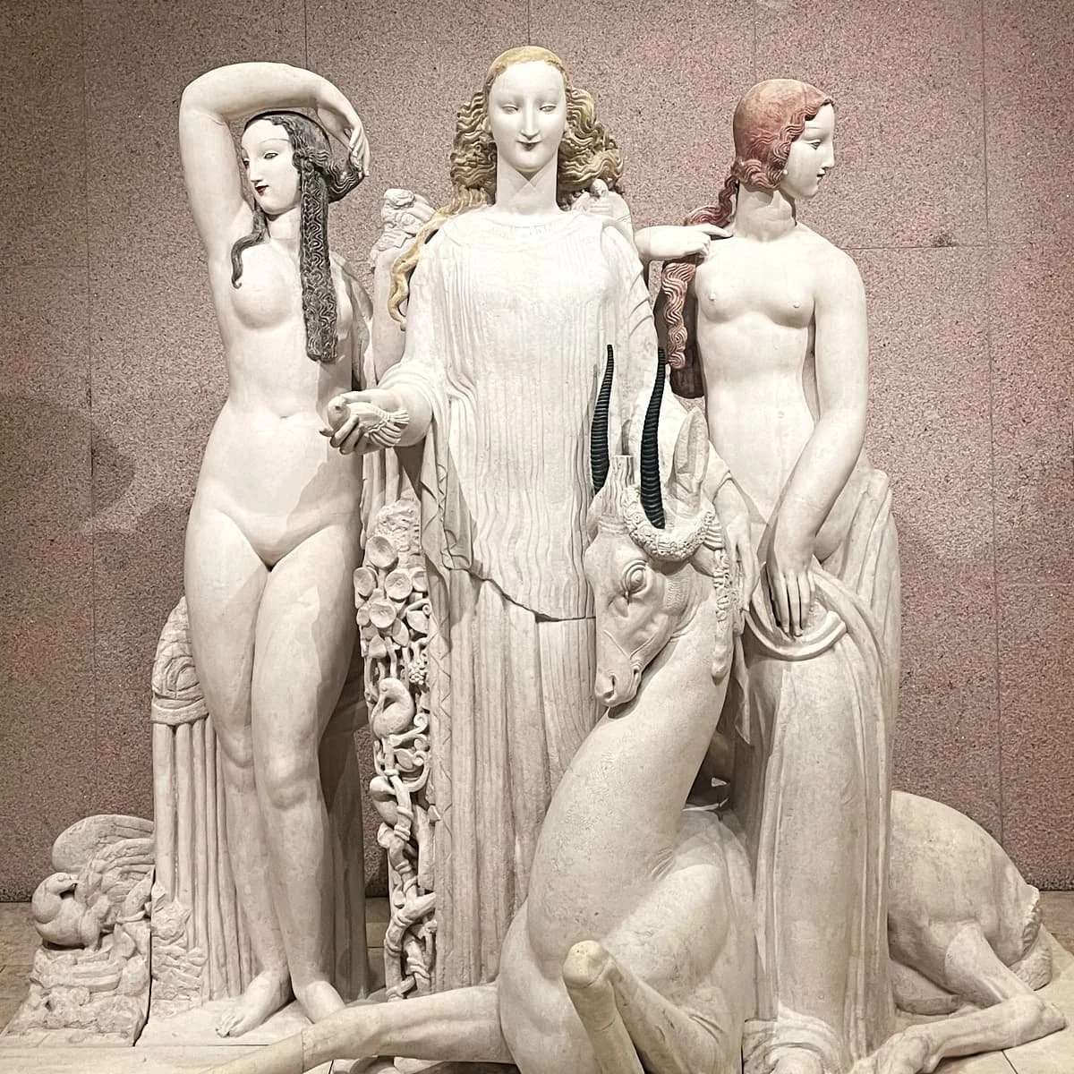 A statue of Diana the Huntress at the Calouste Gulbenkian Museum in Lisbon, Portugal.