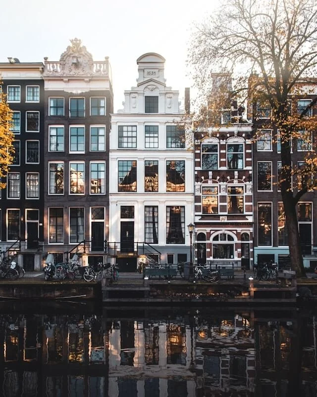 Row houses in Amsterdam, Netherlands.