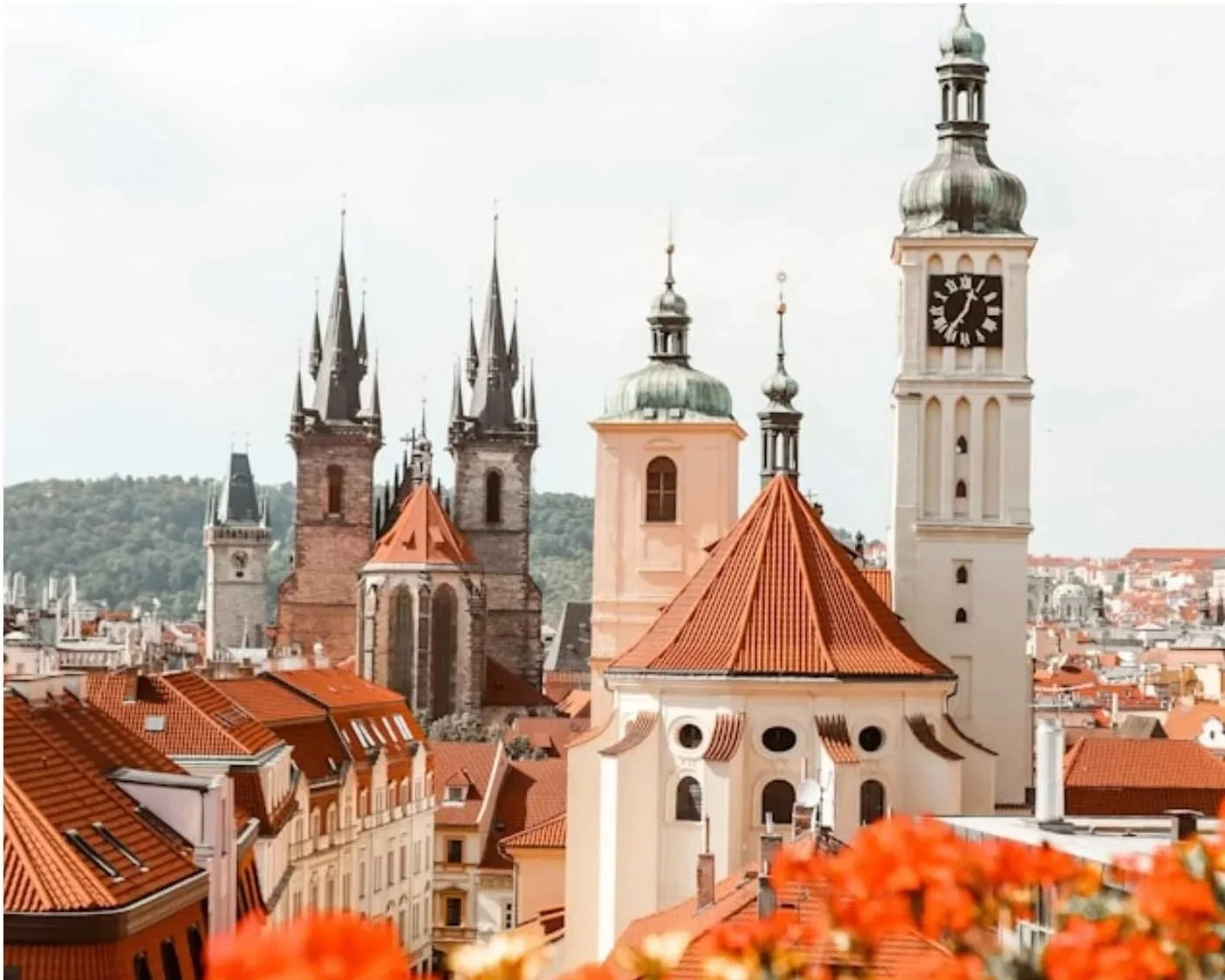 The Prague skyline.
