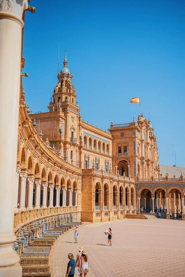 The Plaza de España in Seville, Spain.