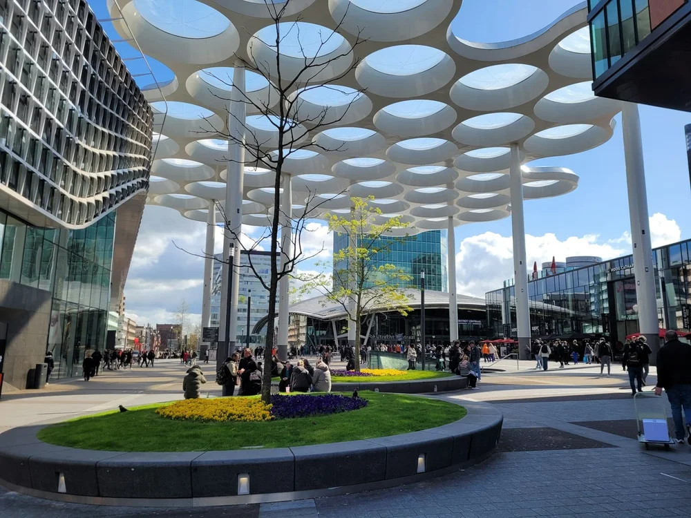 Modern architecture at Utrecht Centraal station in the Netherlands