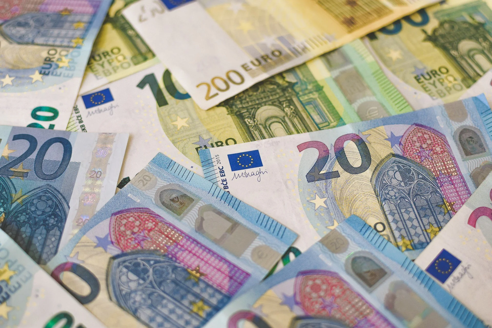 A pile of euro bills.