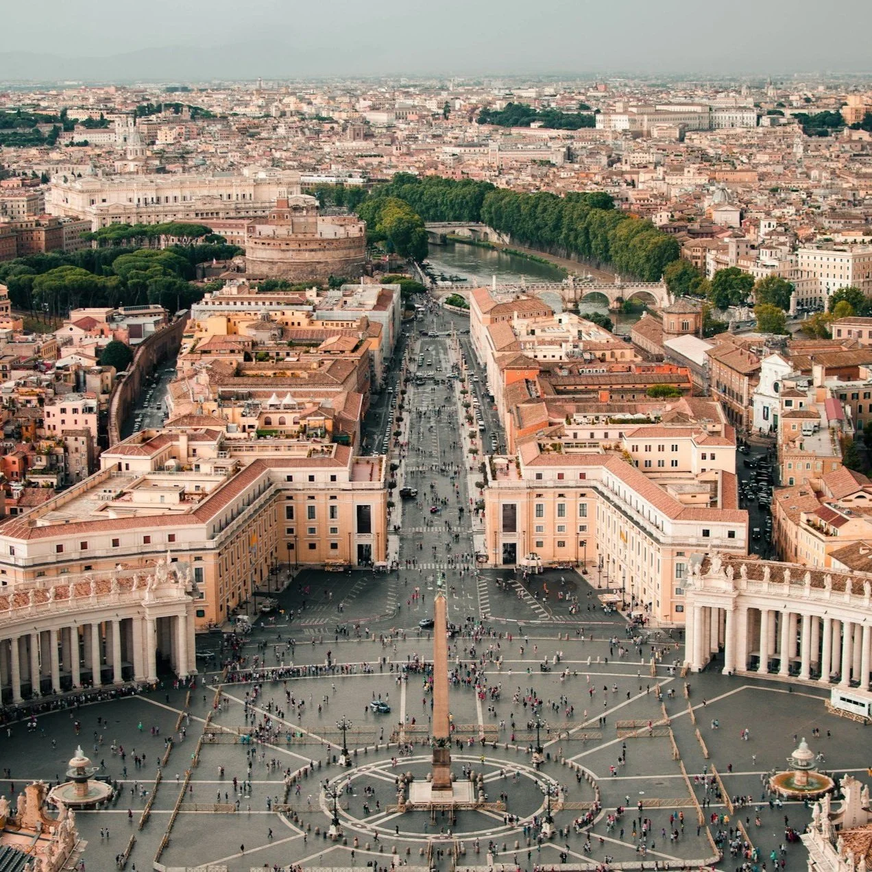 A view of Vatican City from the Dome of St. Peter's Basilica.