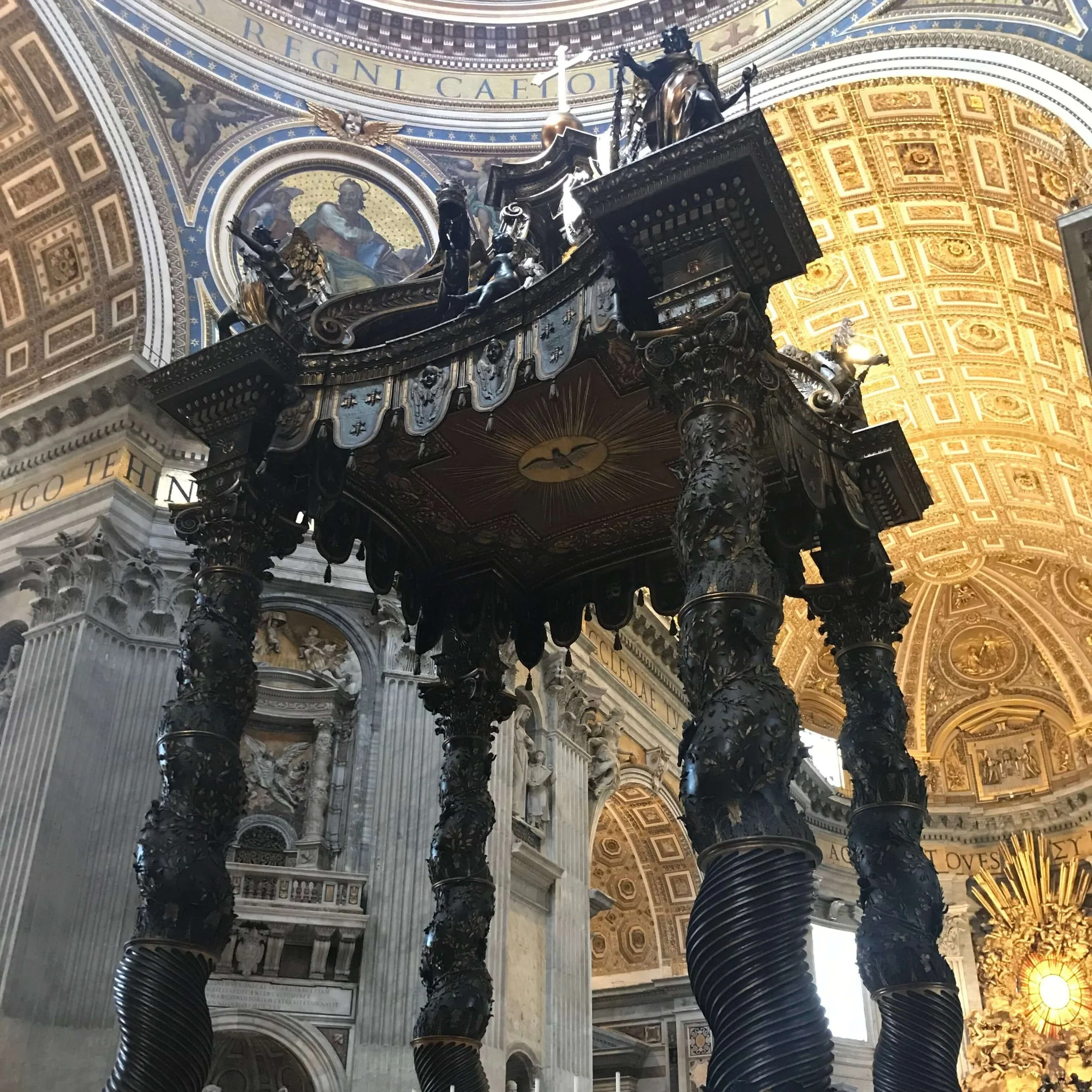St. Peter's Baldachin, a canopy over the alter at St. Peter's Basilica.