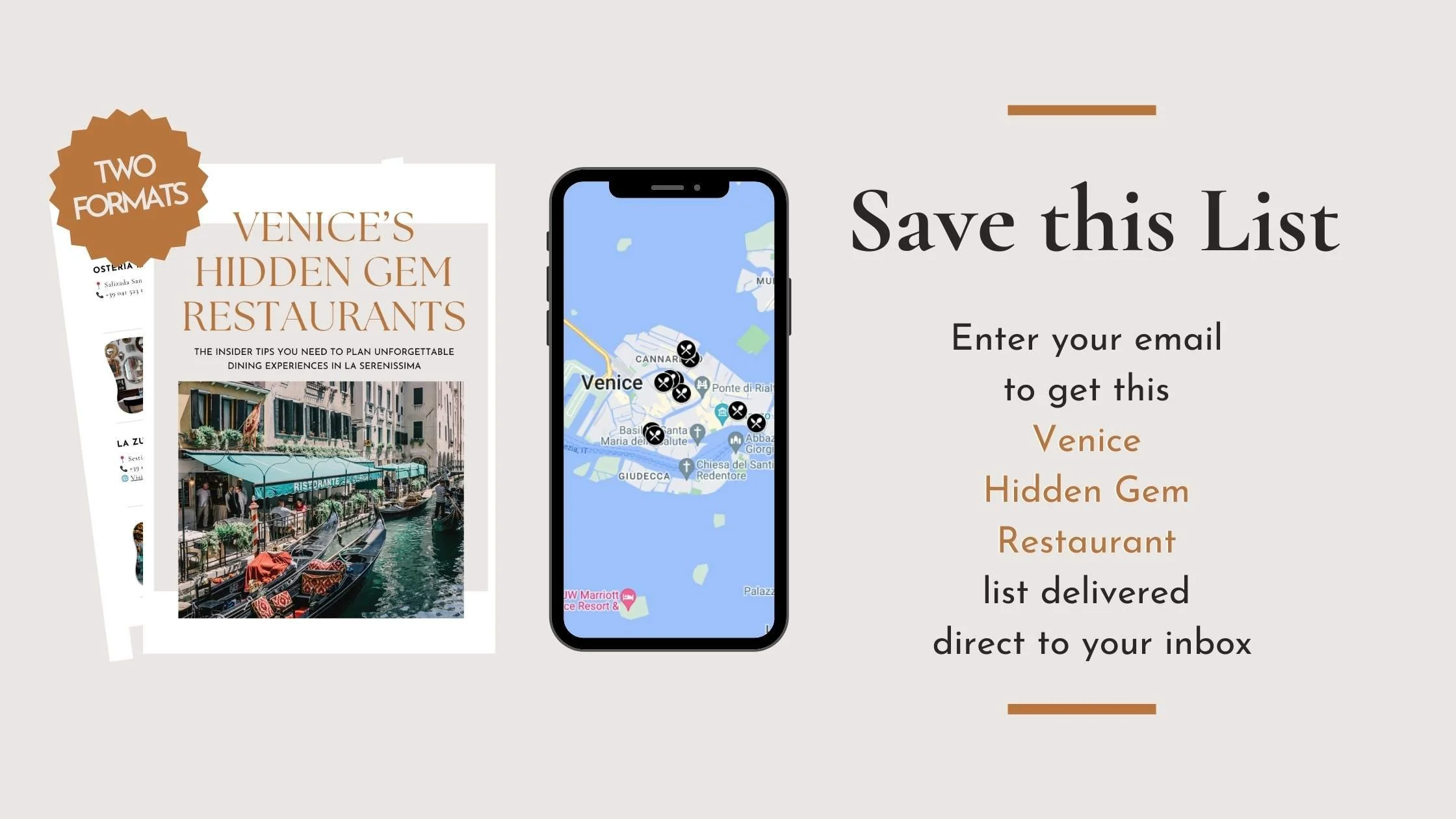 Venice hidden gem restaurants email banner